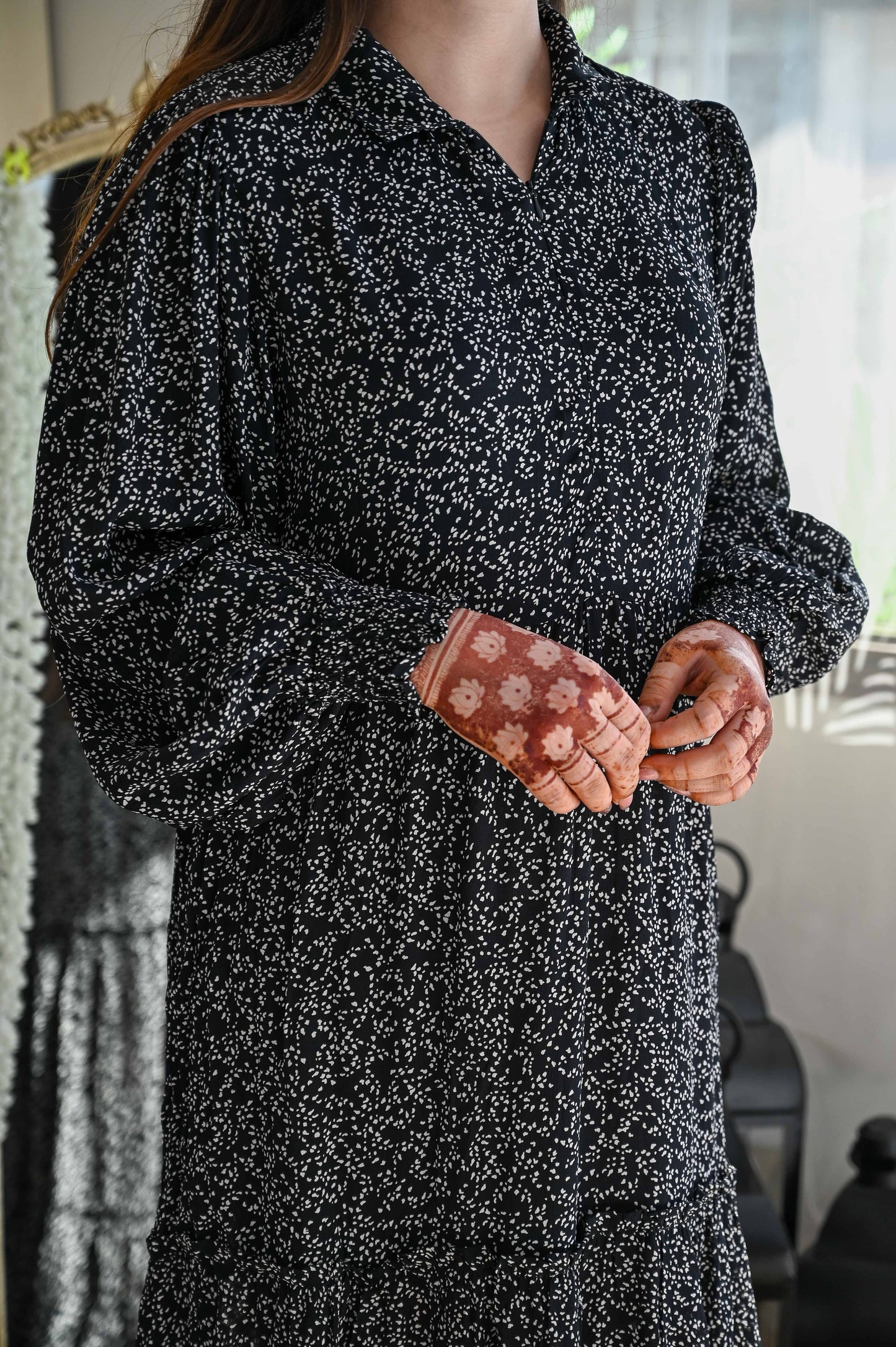 Black Printed Maxi Dress