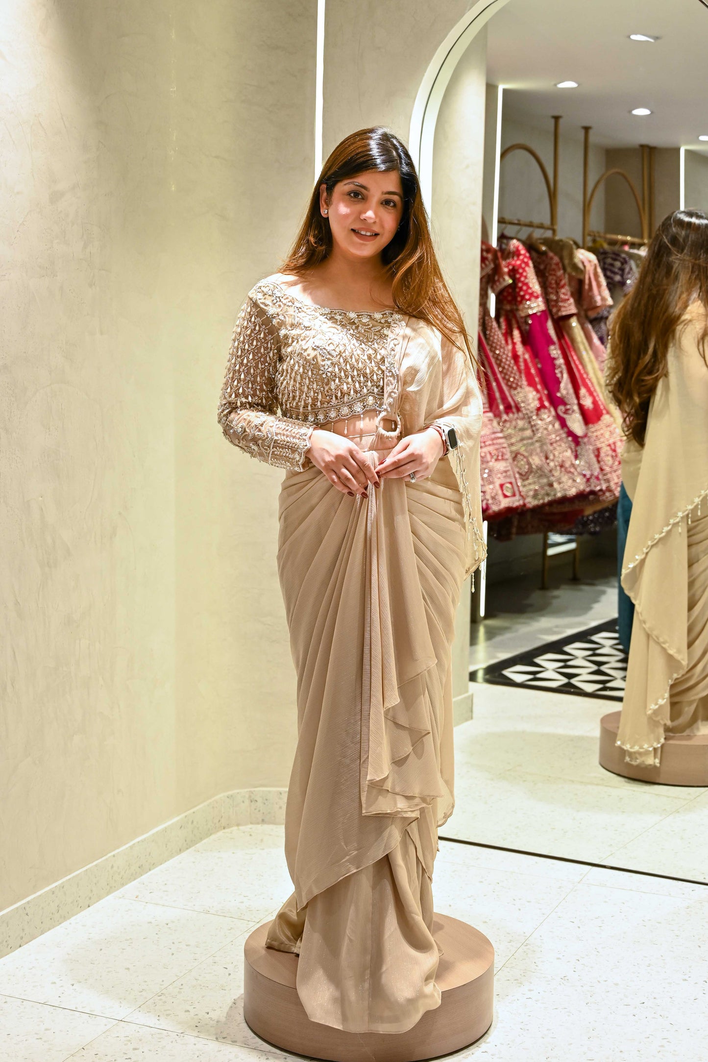 Saba Drape Saree with Hand Embroidered Blouse