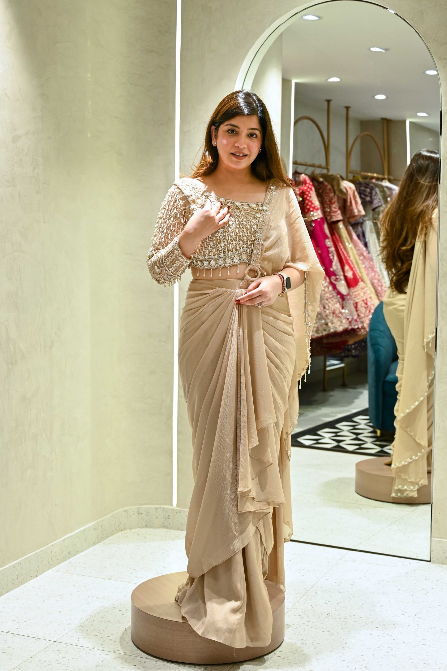 Saba Drape Saree with Hand Embroidered Blouse