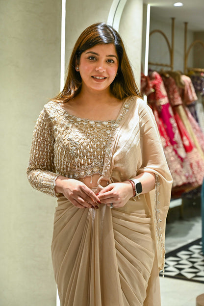 Saba Drape Saree with Hand Embroidered Blouse