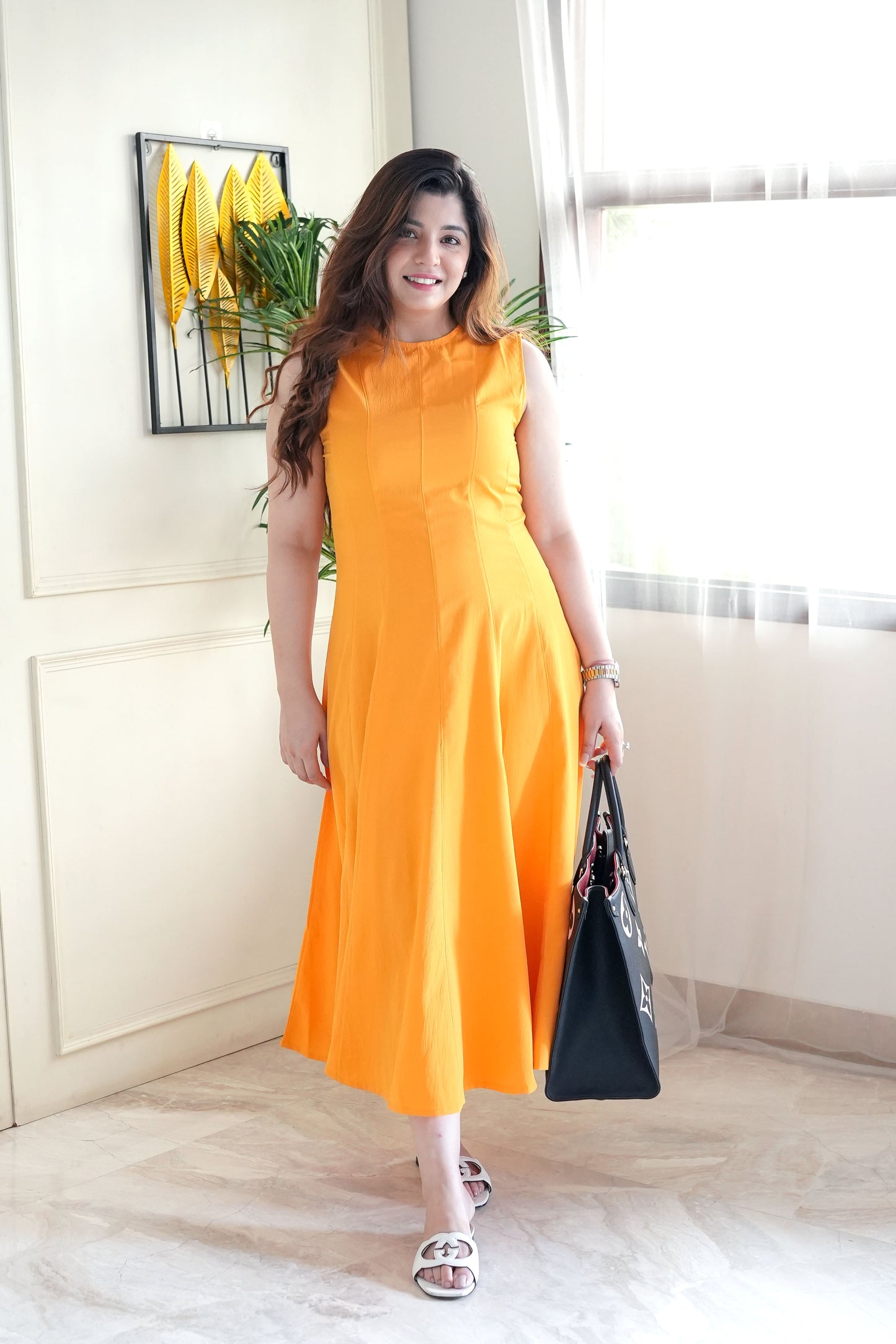 Crysta Orange Long Maxi Dress