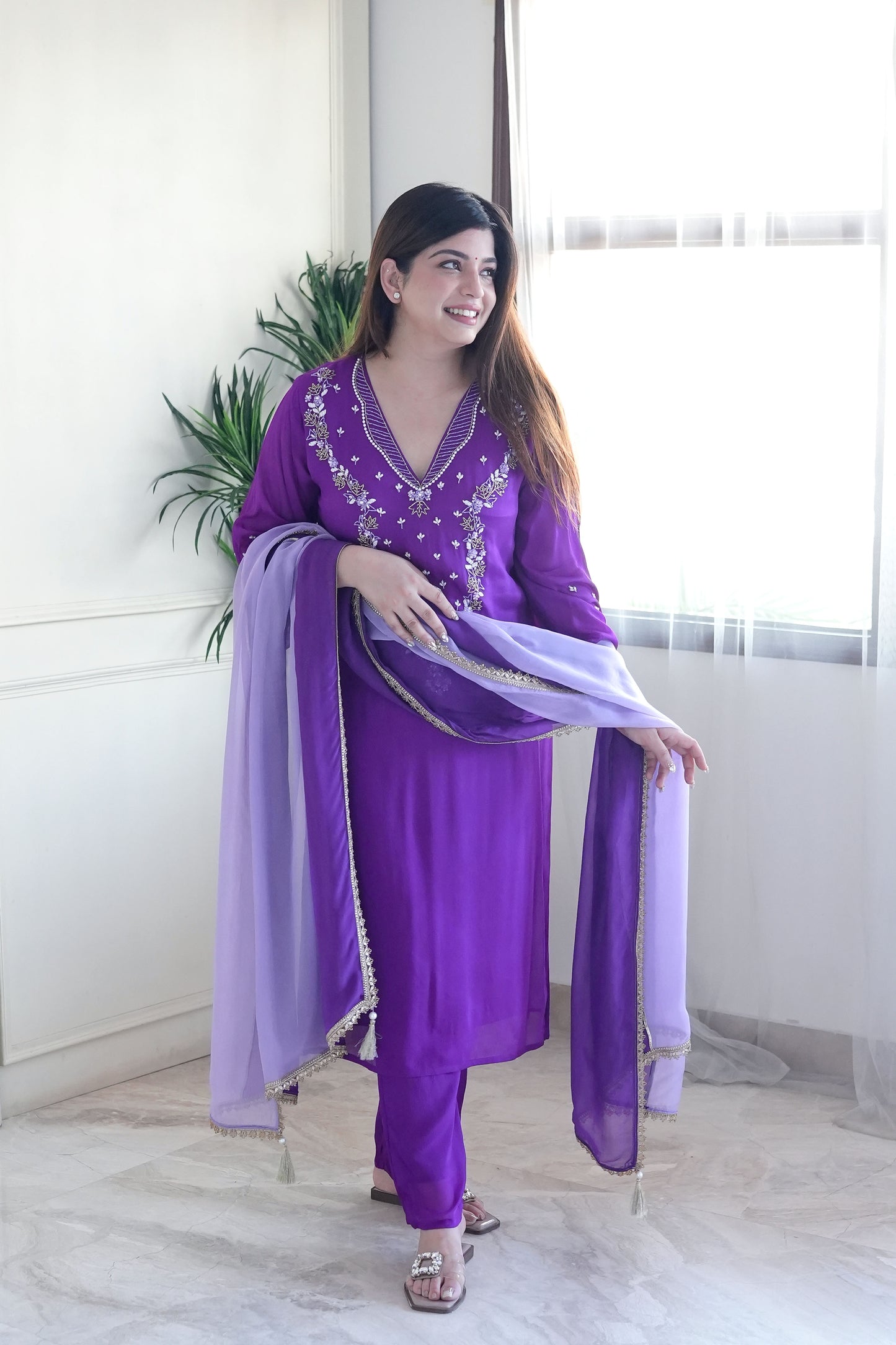 Neerana Shades Of Purple Suit Set