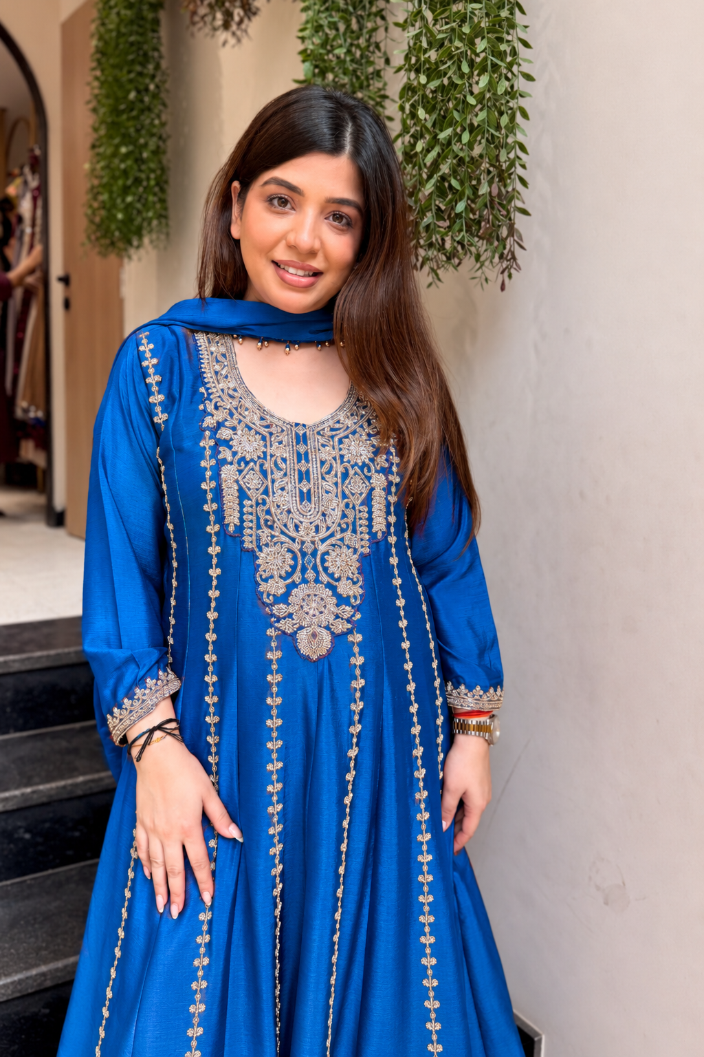 Vidhani Beads Embroidered Anarkali Suit Set