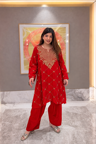Humna Hand Embroidered Co ord Set