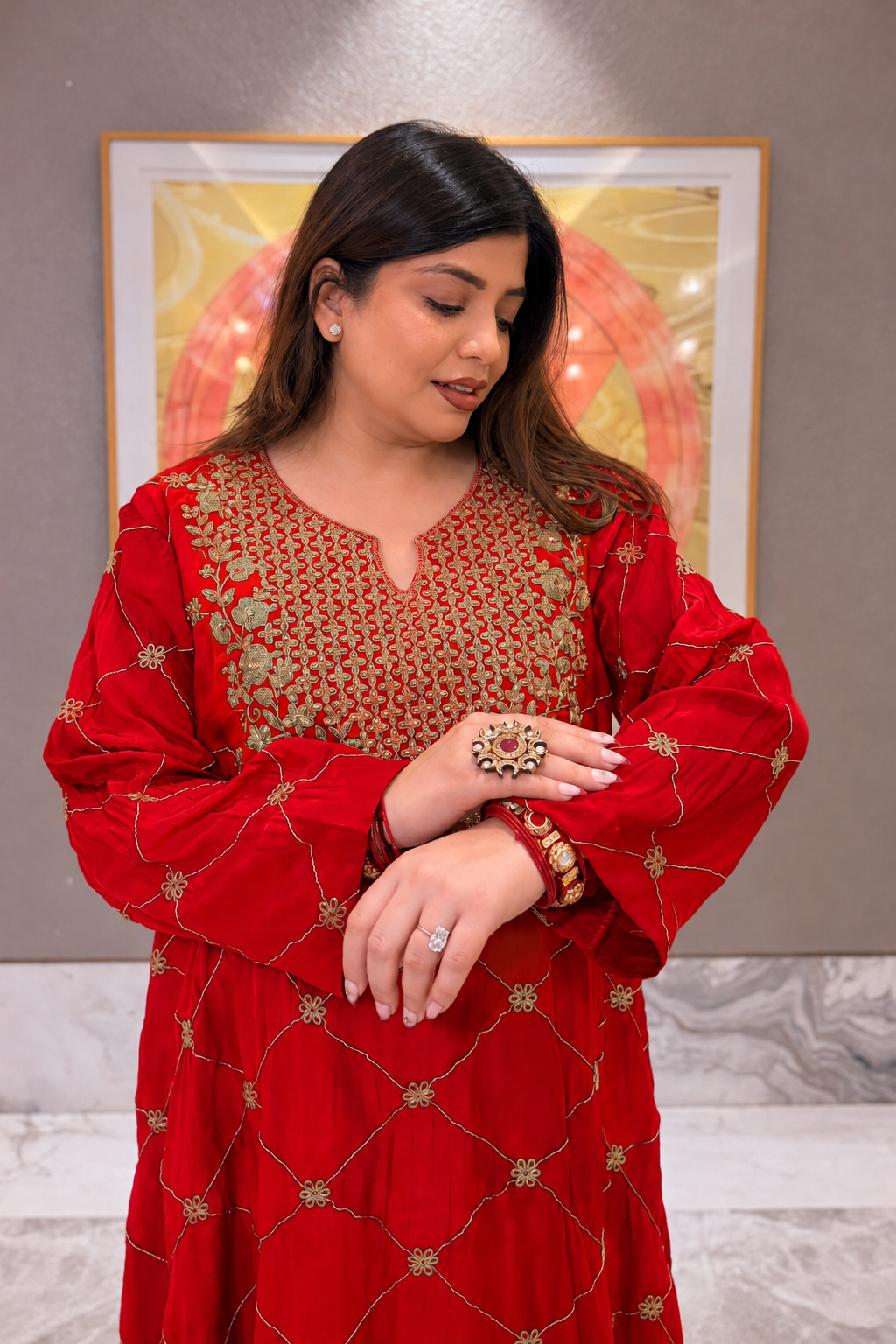 Humna Hand Embroidered Co ord Set