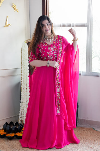 Safah Pink Embriodered Anarkali