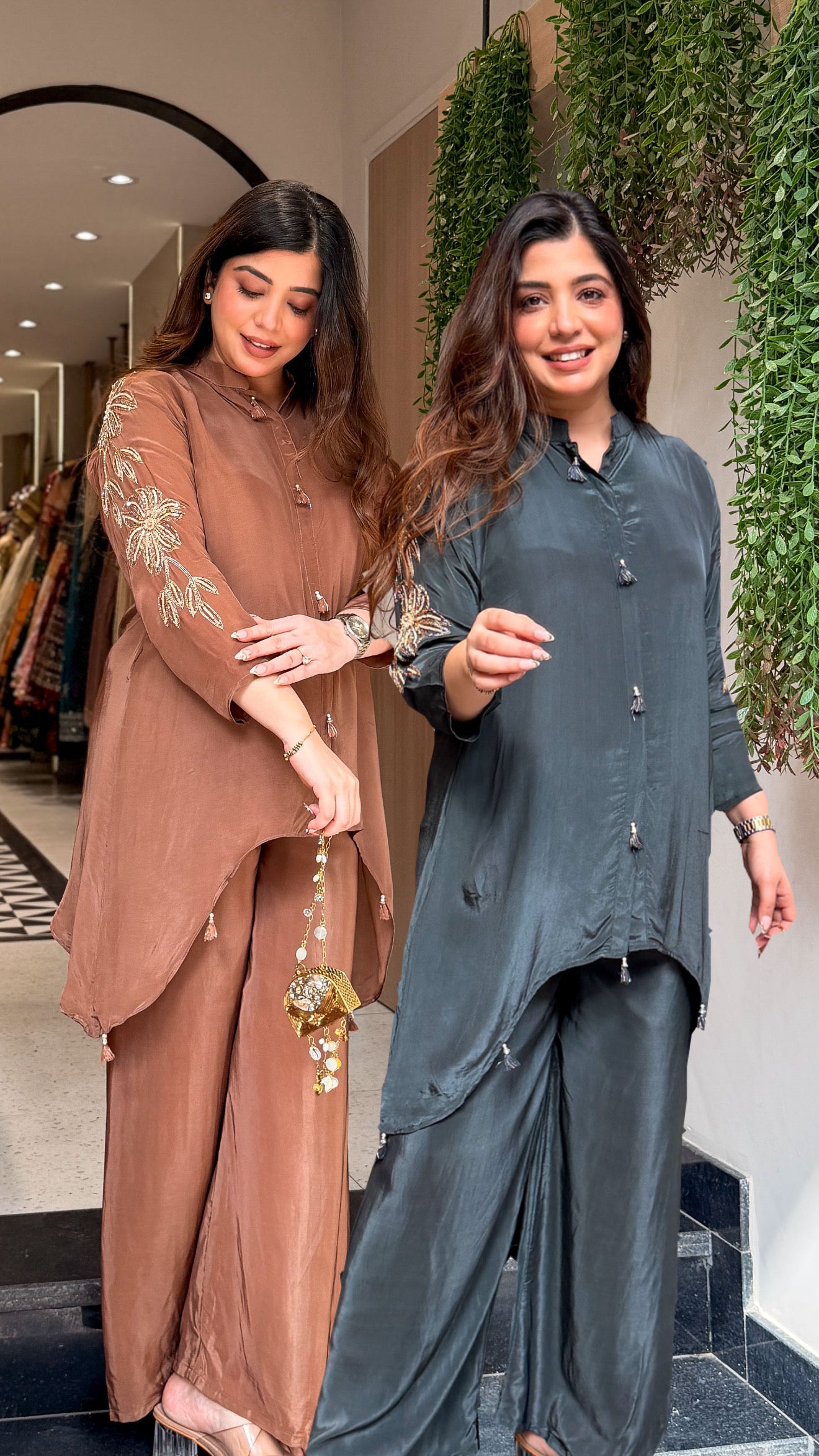 Urva Embroidered Sleeves Cord Set