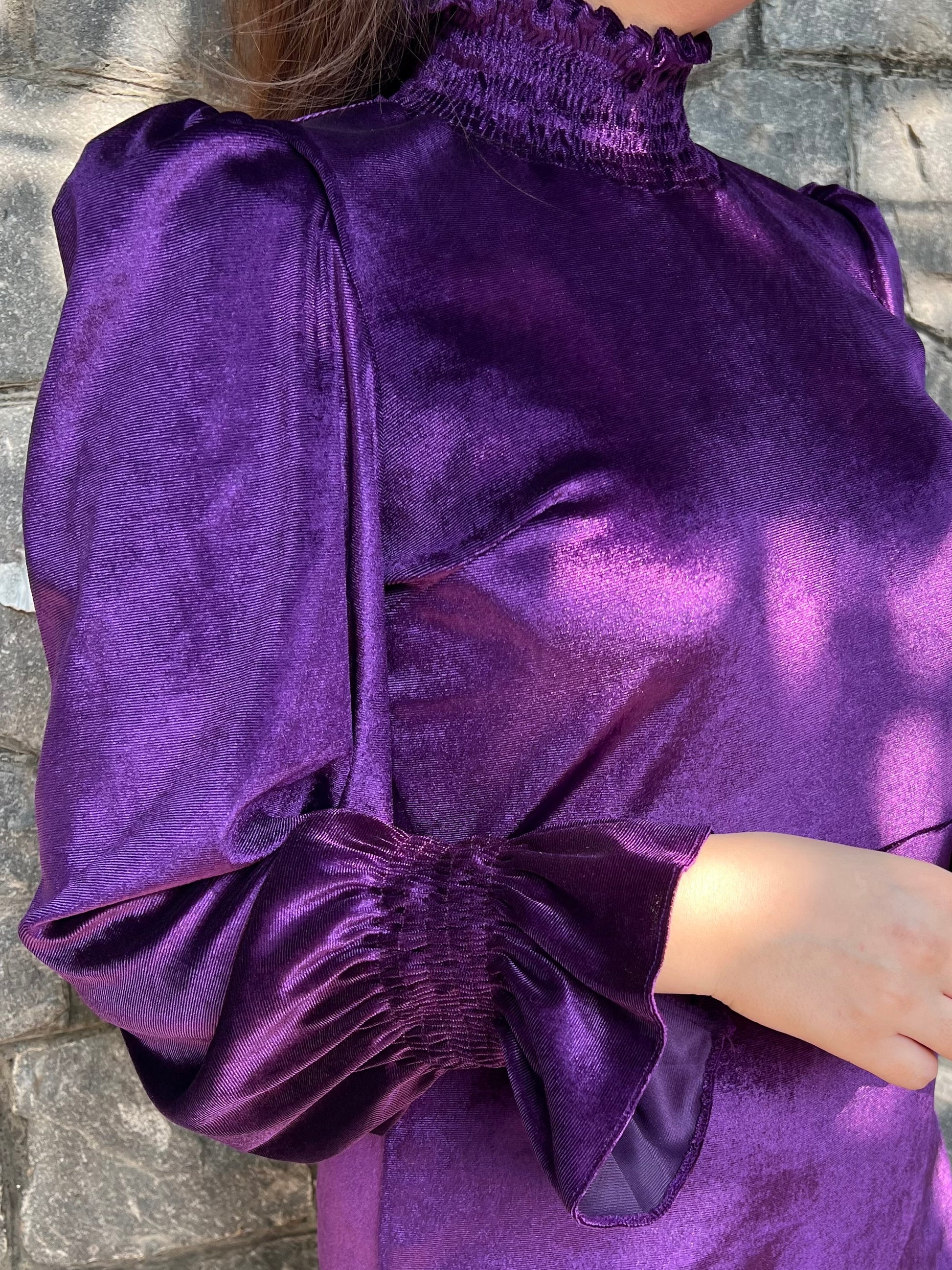 Kins Purple Velvet Dress