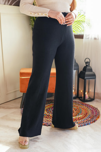 Black Knitted Woollen Bottoms