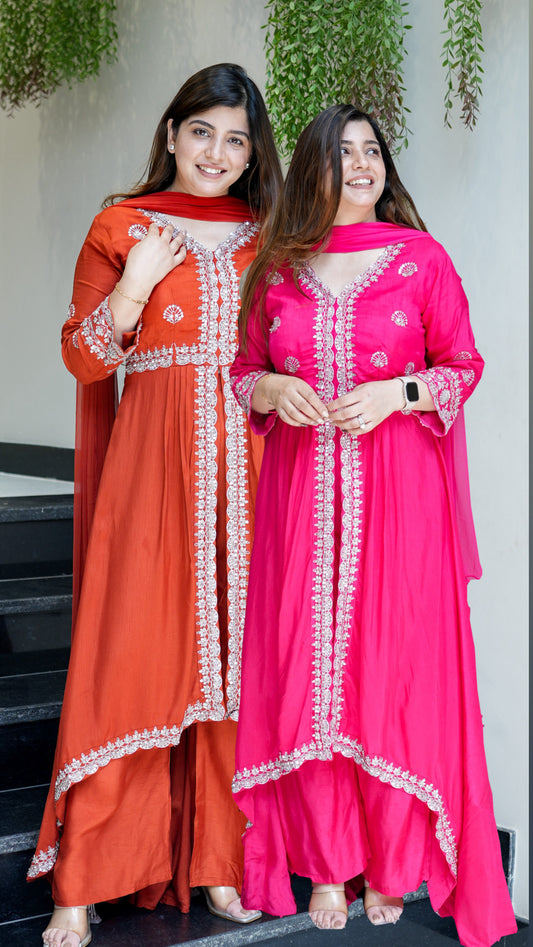 Gul Upside Down Front Slit Anarkali Suit
