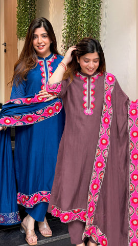 Krishi Floral Embroidered Suit Set