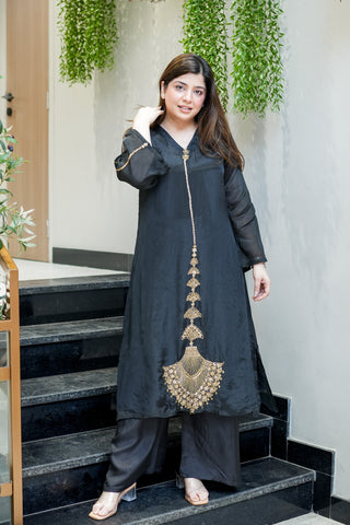 Geet Long Cord Set With Embroidery Deatiling