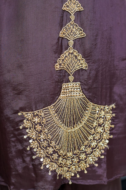 Geet Long Cord Set With Embroidery Deatiling