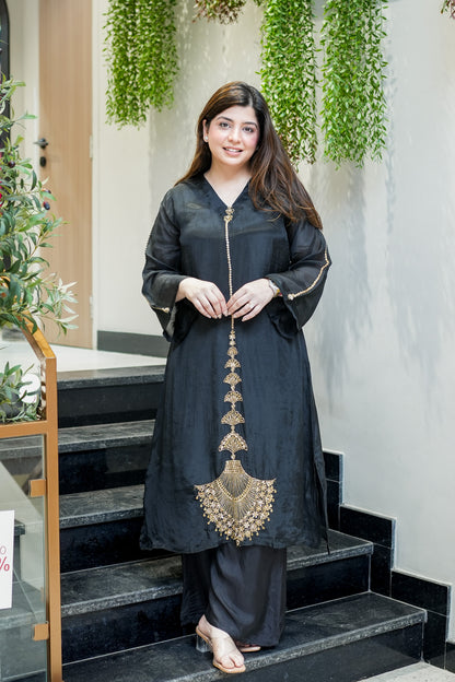 Geet Long Cord Set With Embroidery Deatiling