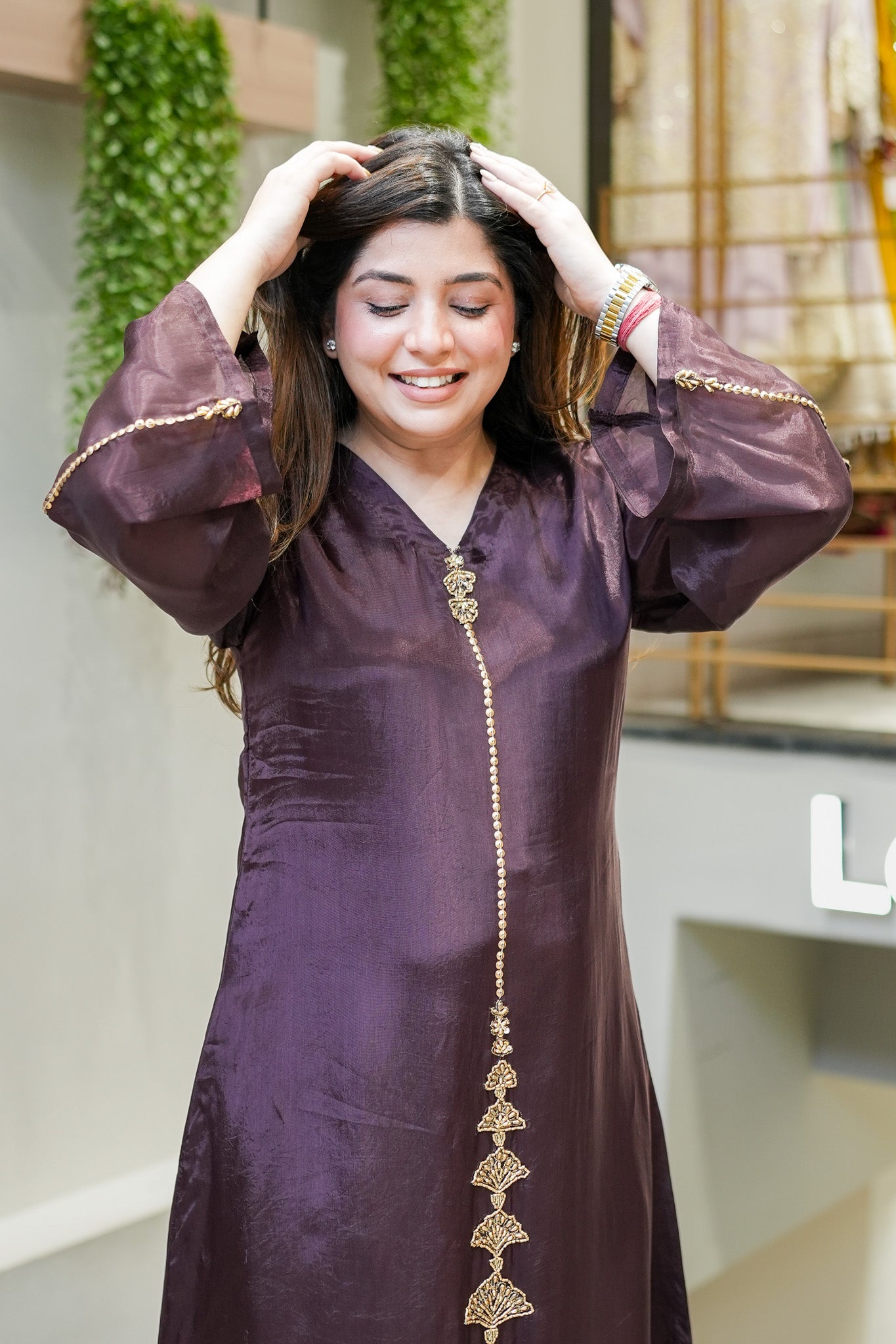 Geet Long Cord Set With Embroidery Deatiling