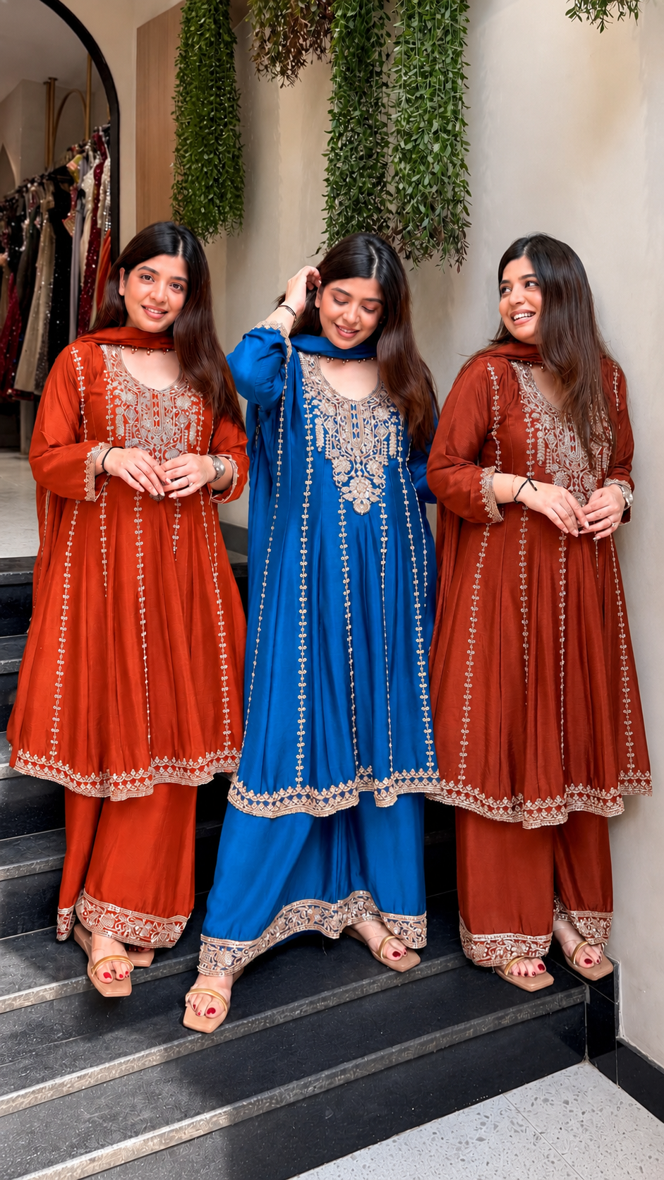 Vidhani Beads Embroidered Anarkali Suit Set