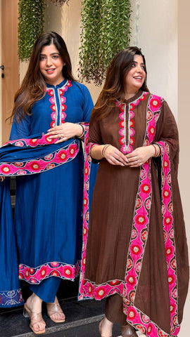 Krishi Floral Embroidered Suit Set