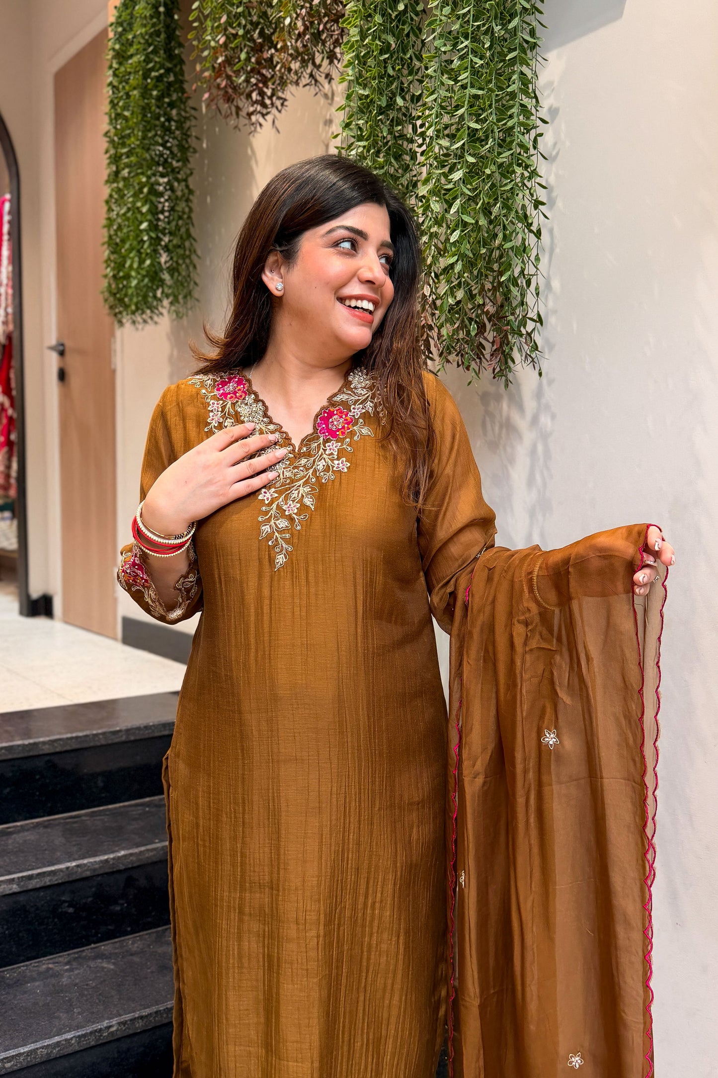 Tavira Floral Embroidered Suit Set