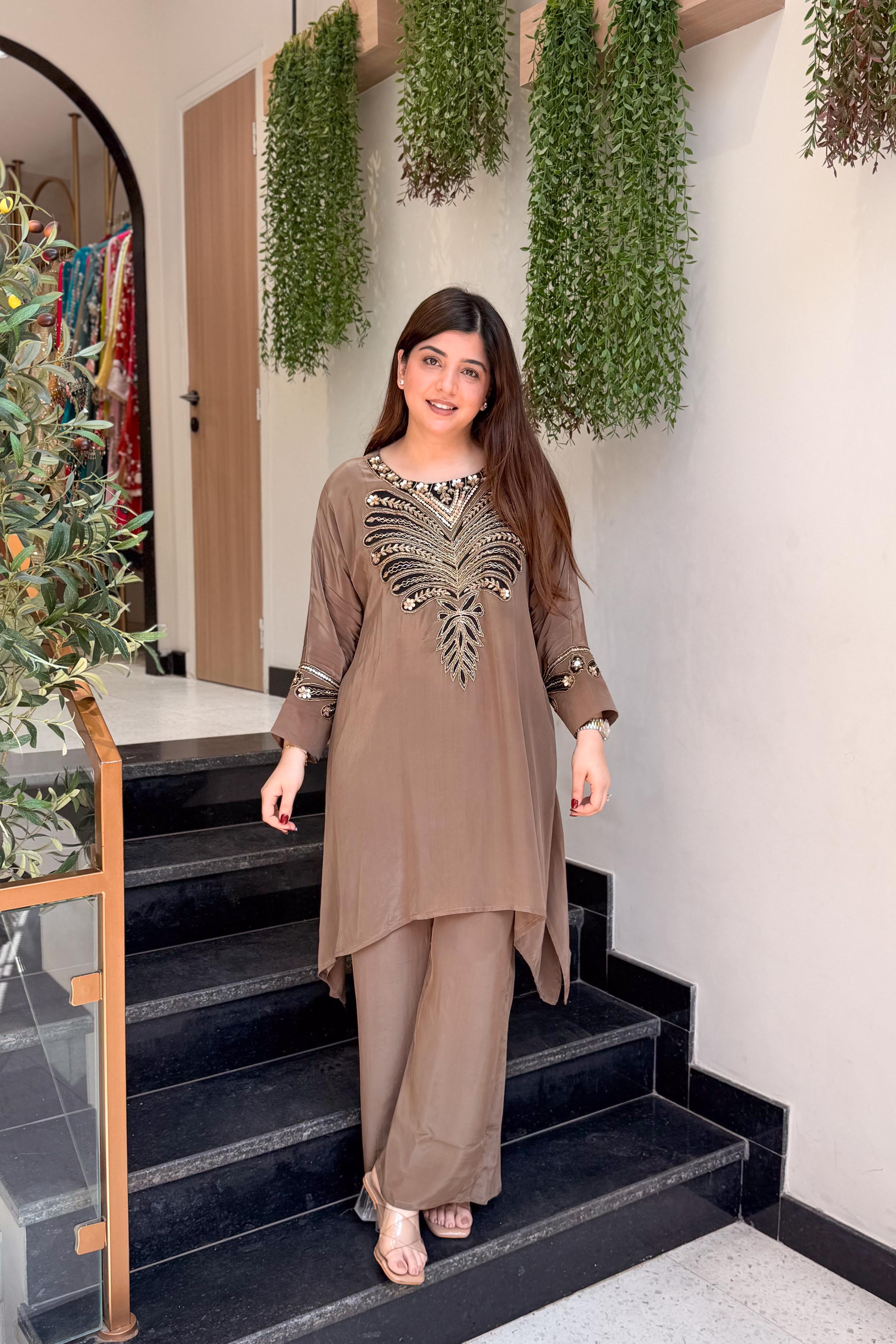 Zavia Embroidered Co ord Set