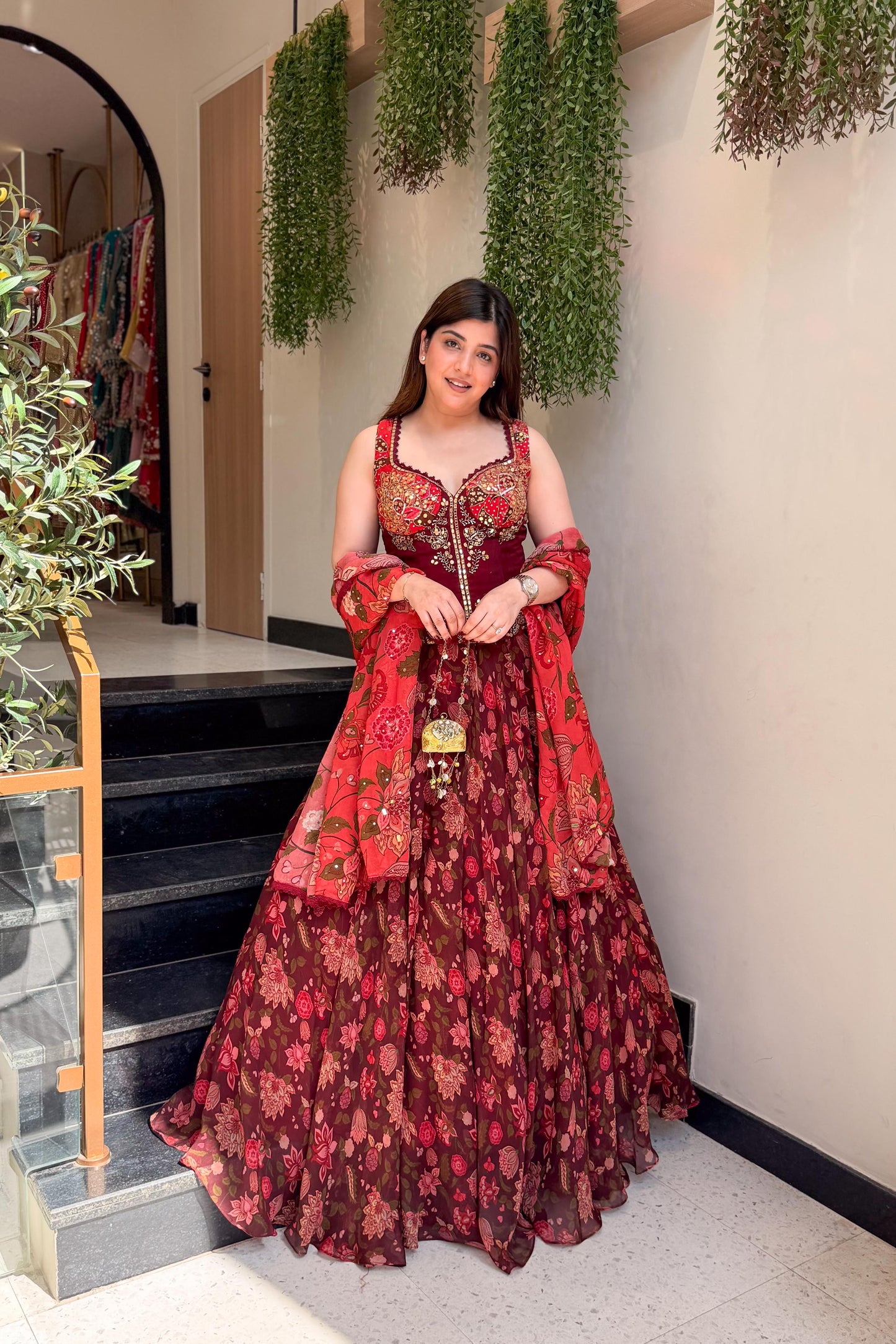 Reedha Embroidered Corset Lehenga