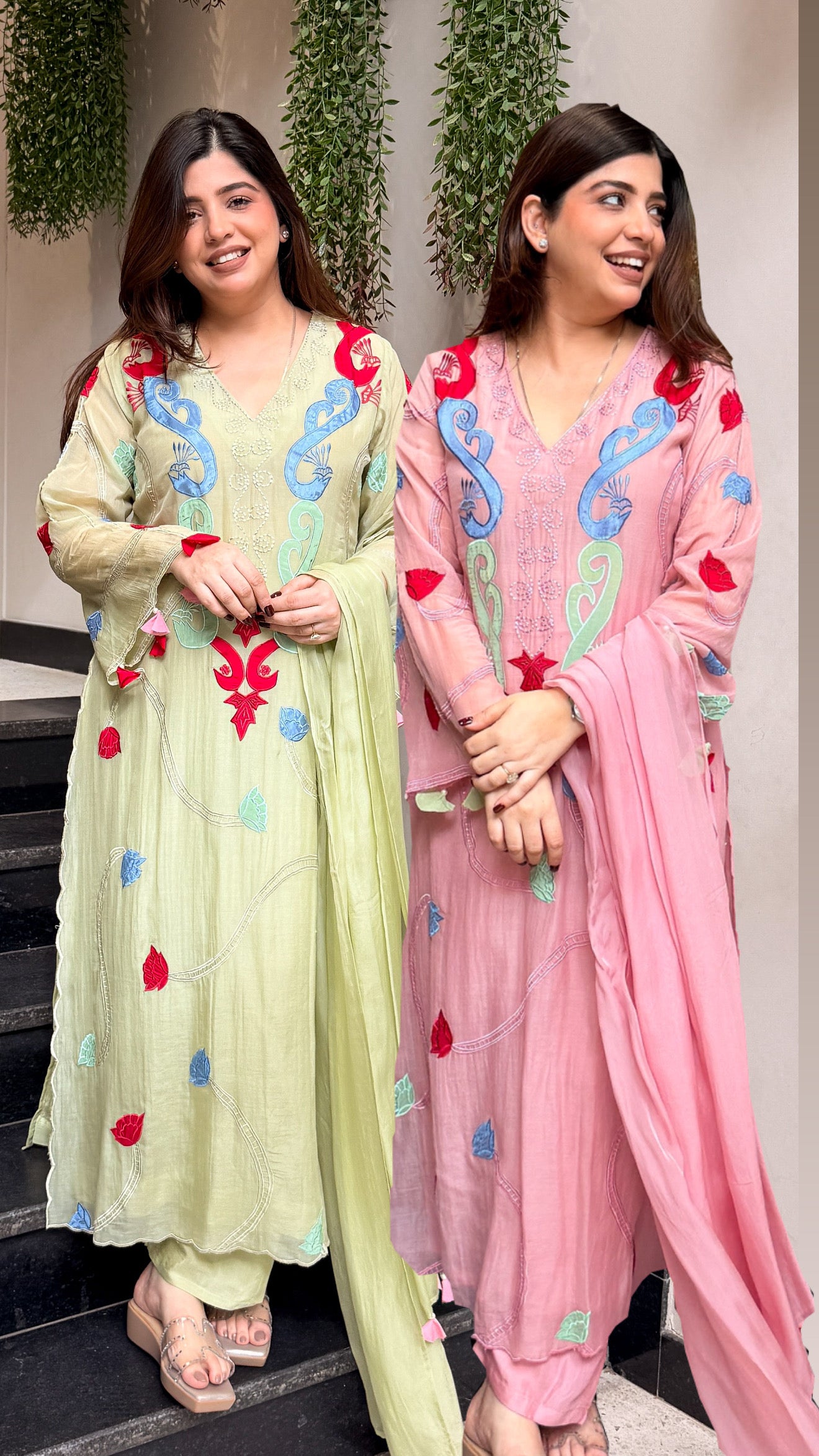 Amaal Floral Embroidered Long Suit Set