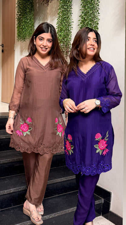 Pranika Floral Embroidered Co ord Set