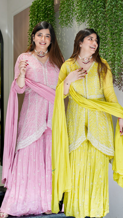 Aabha Embroidered Sharara Suit Set