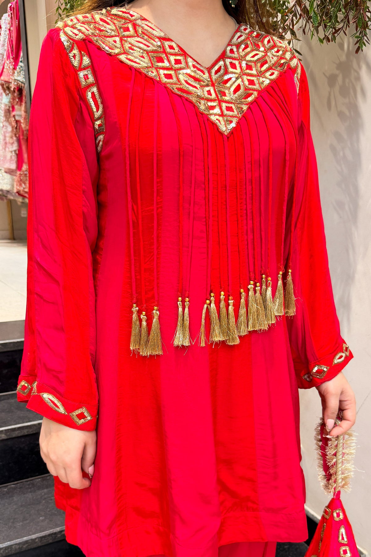 Rumara Embroidered Co ord Set with Potli