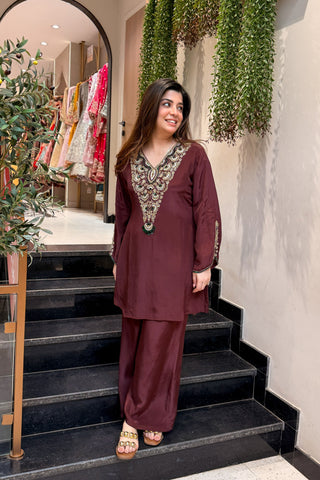 Zayara Embroidered Co ord Set