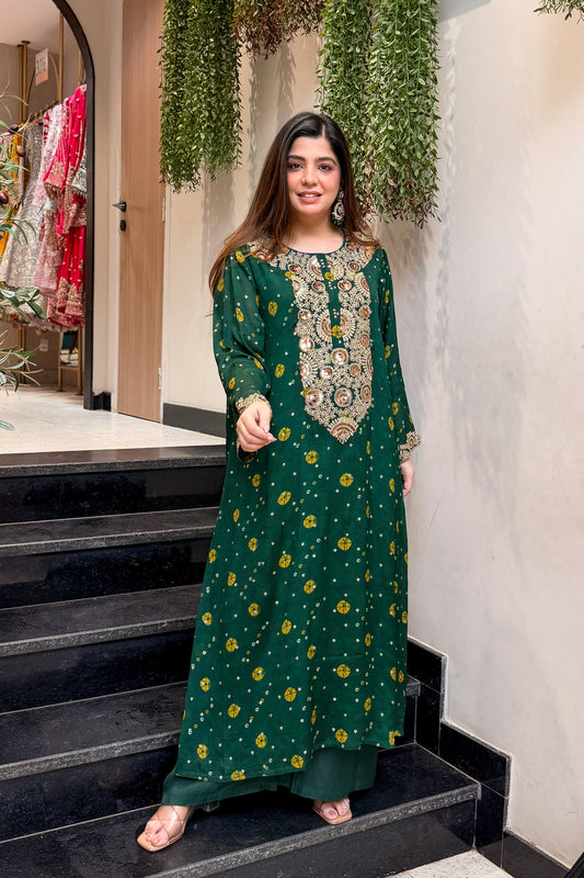 Arvika Printed & Embroidered Co ord Set