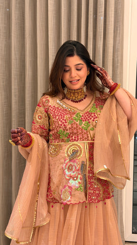 Naira Embroidered Peplum Lehenga