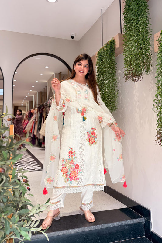 Aarvika Floral Embroidered Suit Set