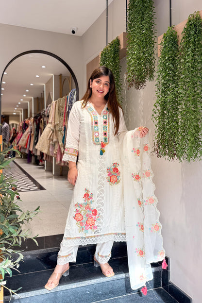 Aarvika Floral Embroidered Suit Set