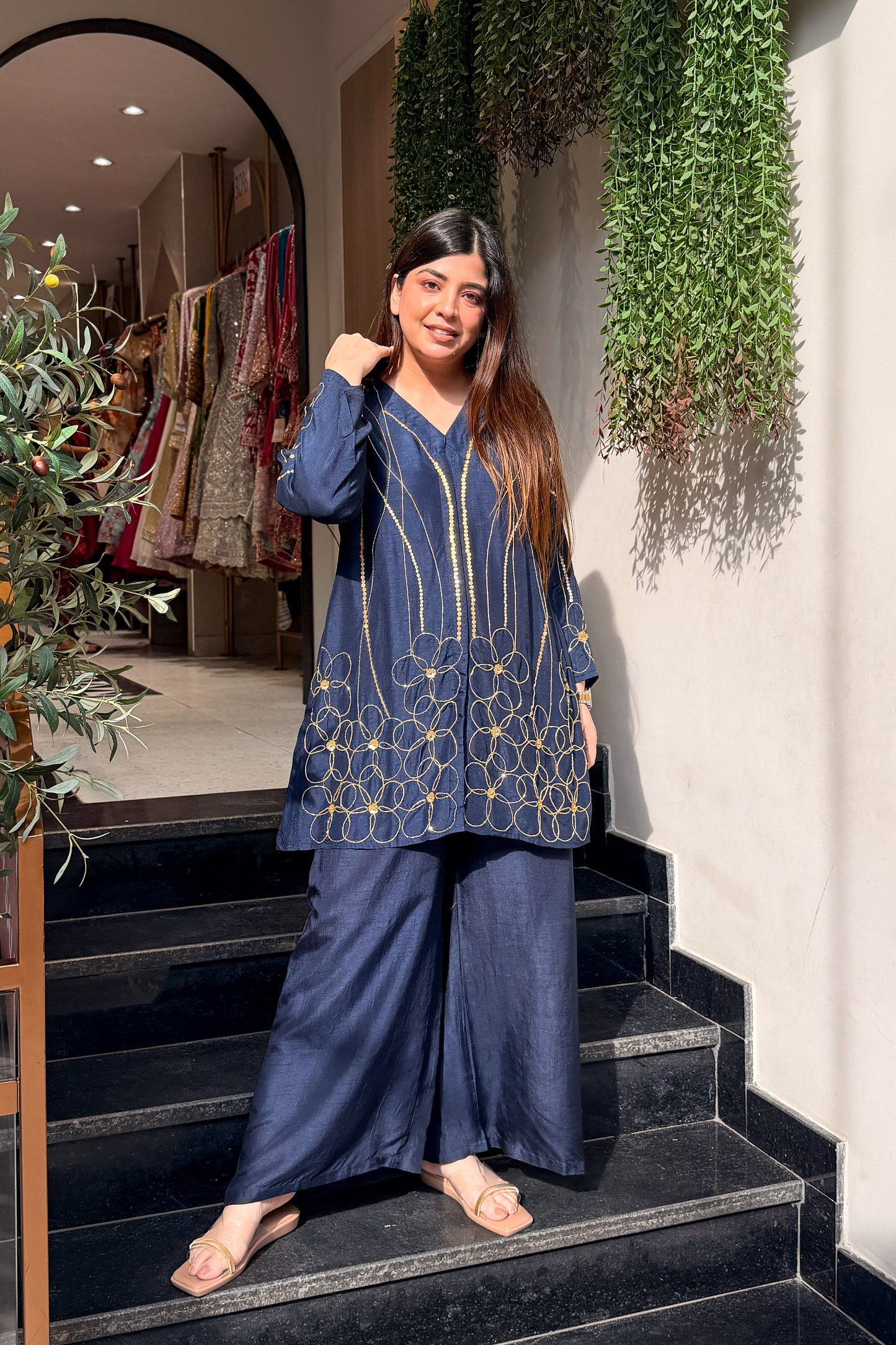 Ekisha Floral Embroidered Co ord Set