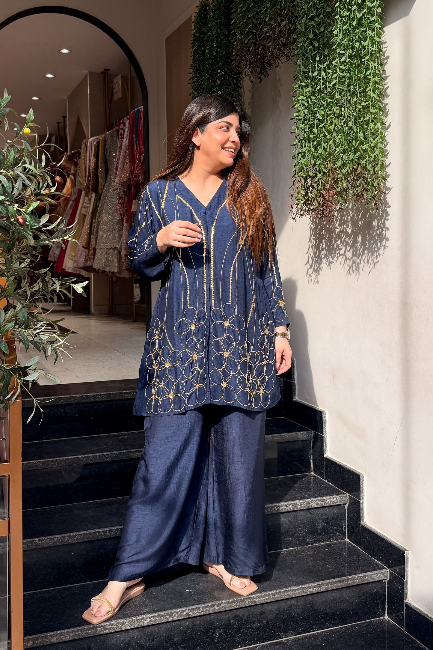 Ekisha Floral Embroidered Co ord Set