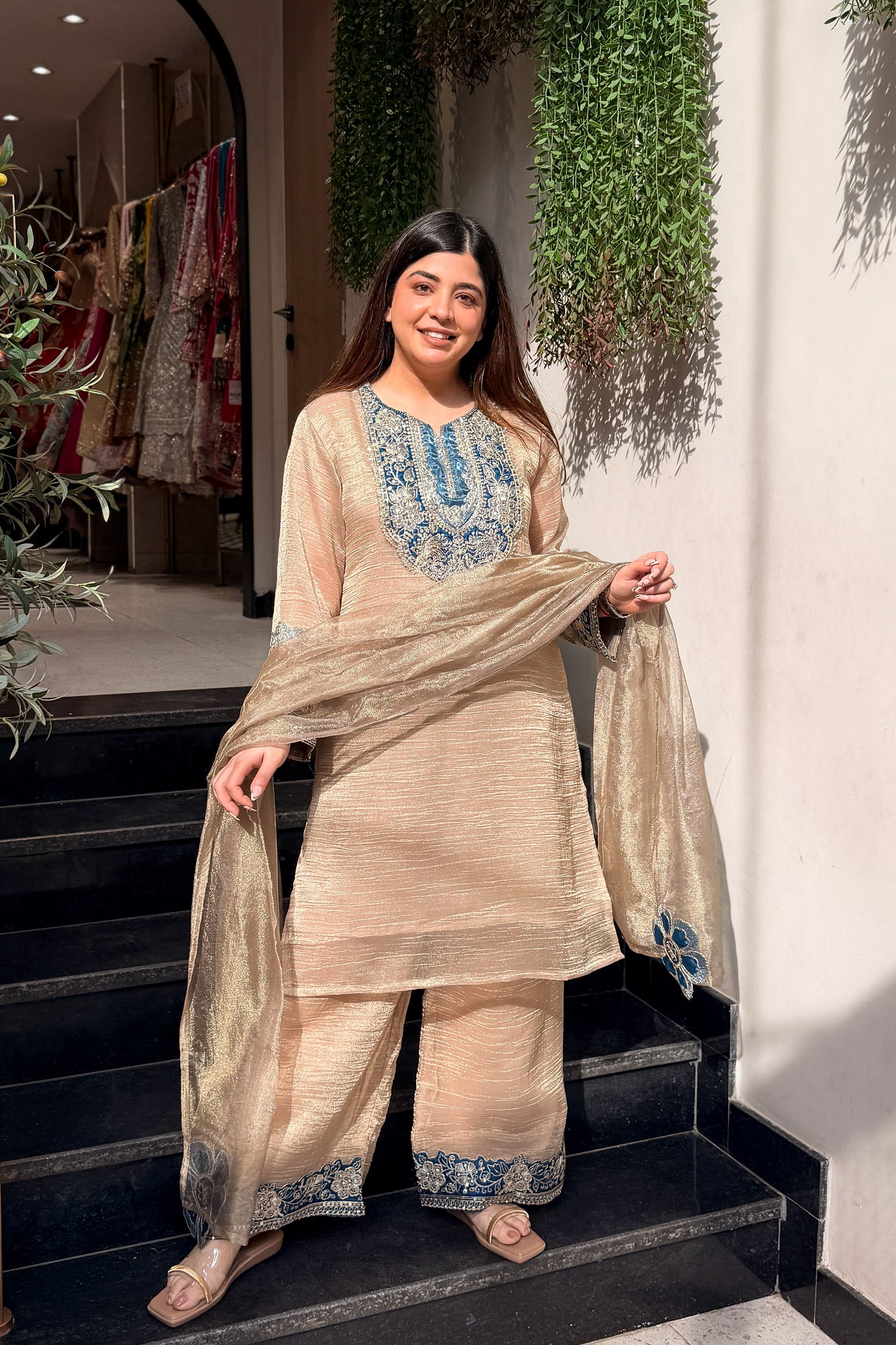Sheeba Patch Embroidered Suit Set
