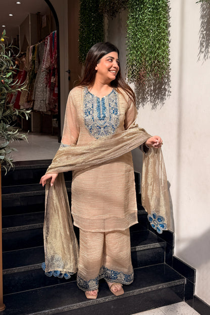Sheeba Patch Embroidered Suit Set