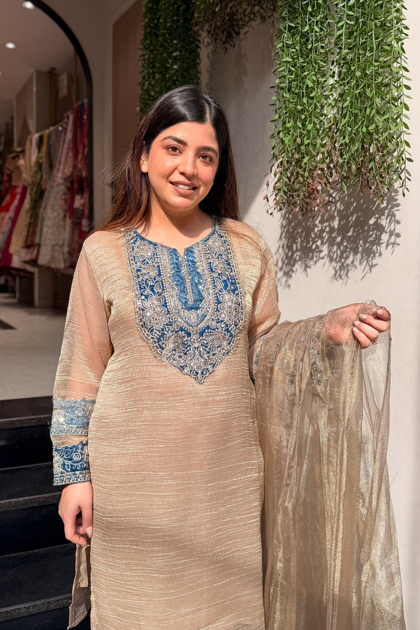 Sheeba Patch Embroidered Suit Set