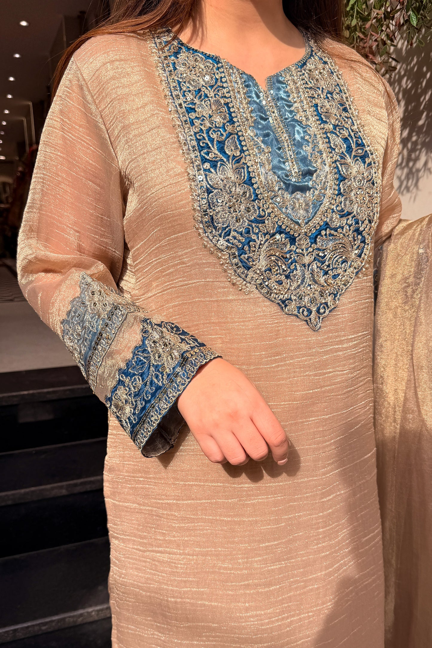 Sheeba Patch Embroidered Suit Set