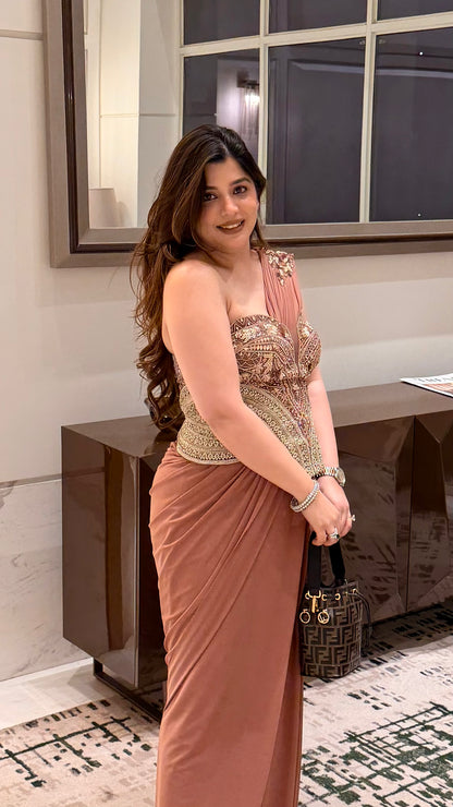 Zaira Hand Embroidered Drape Saree