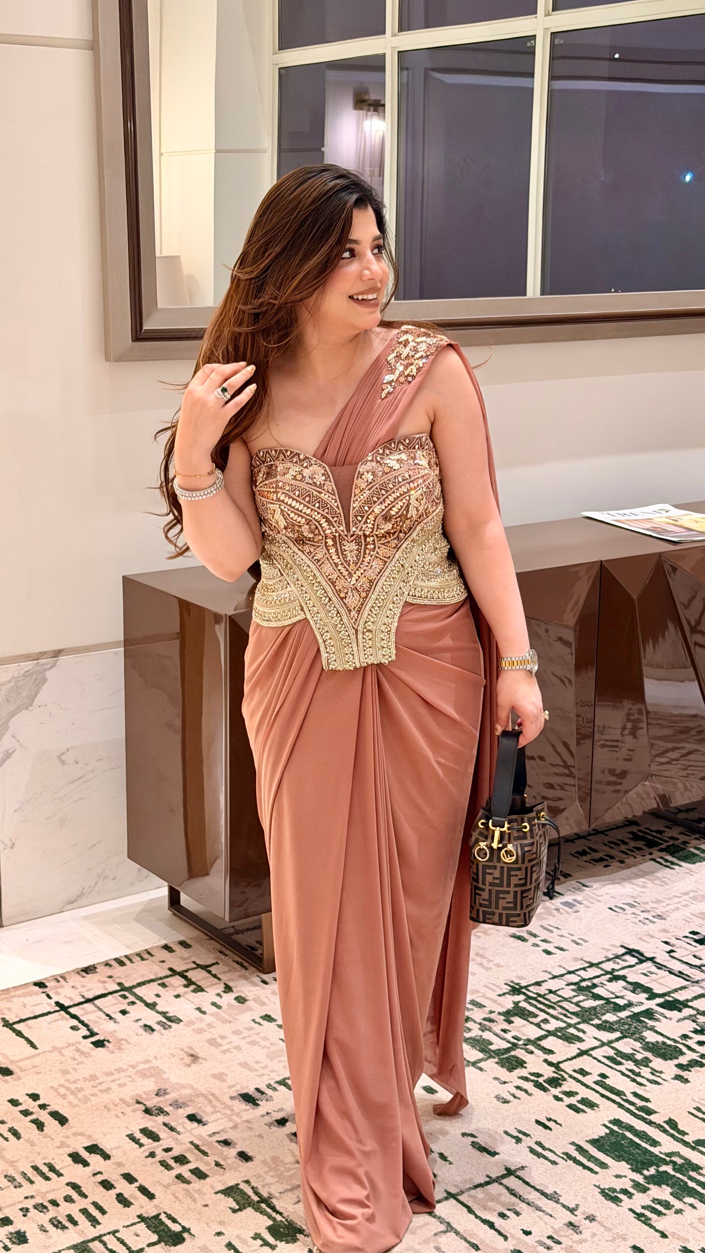 Zaira Hand Embroidered Drape Saree