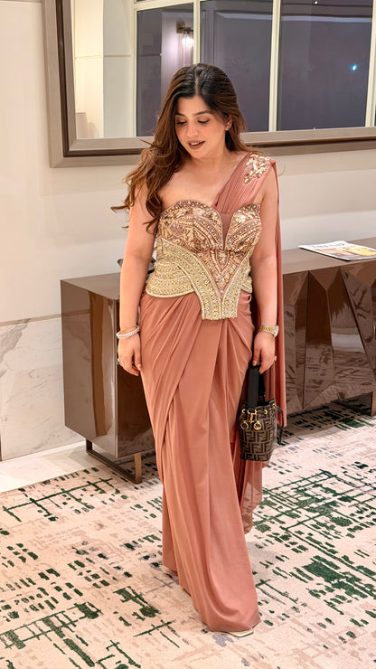 Zaira Hand Embroidered Drape Saree