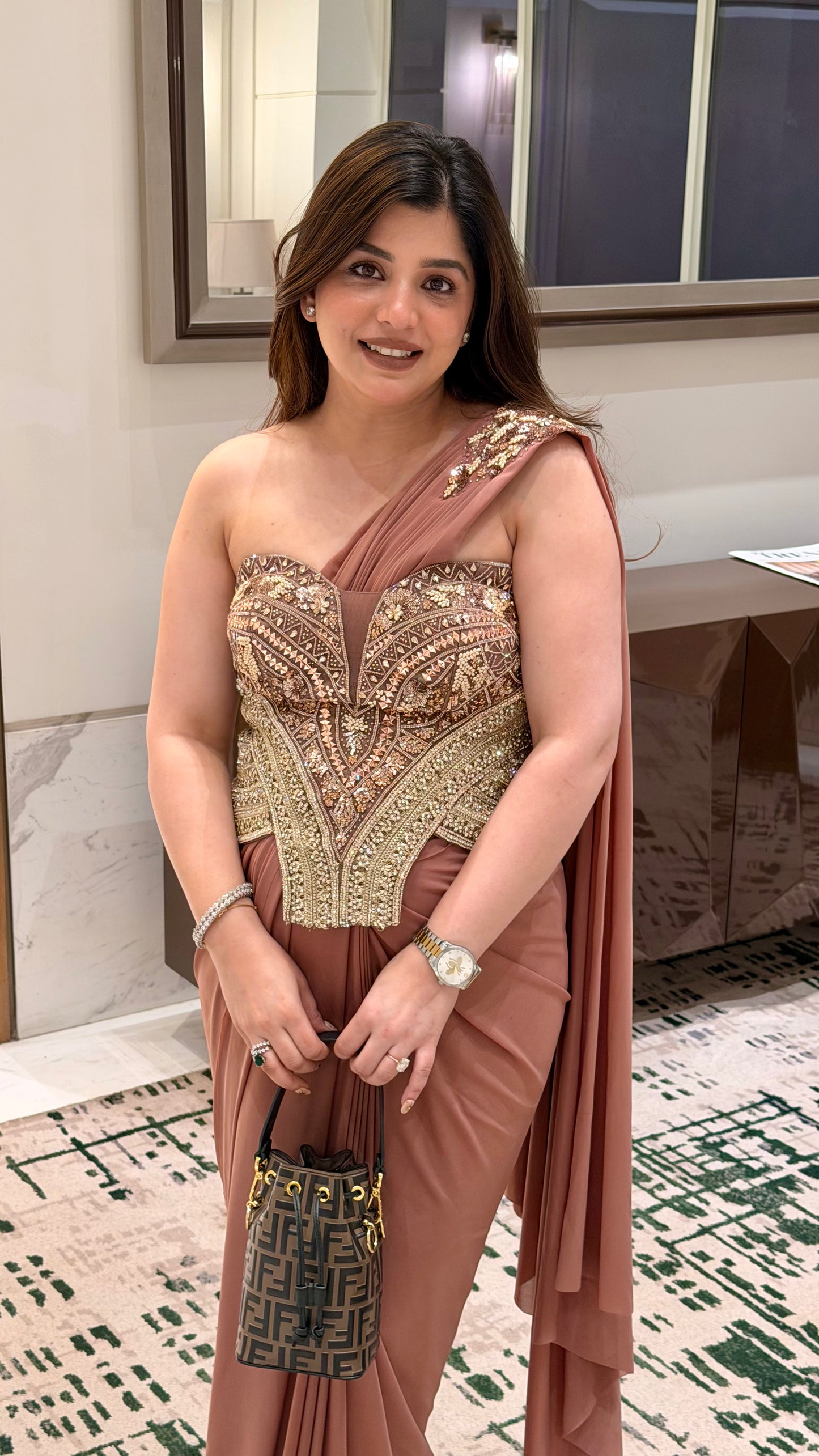 Zaira Hand Embroidered Drape Saree