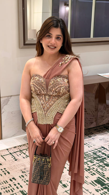 Zaira Hand Embroidered Drape Saree