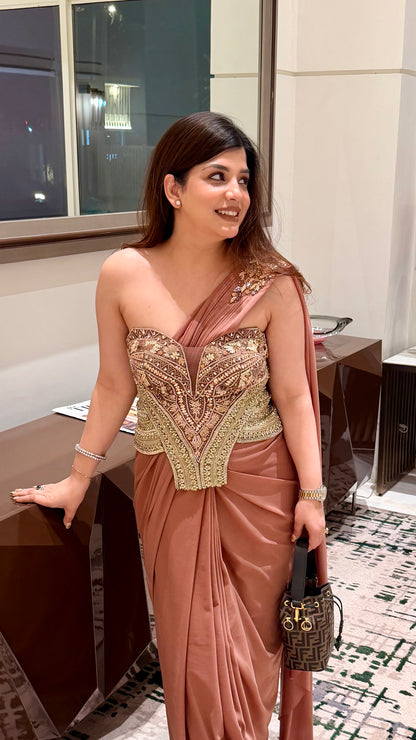 Zaira Hand Embroidered Drape Saree