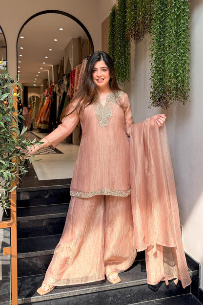 Nihari Golden Embroidered Suit