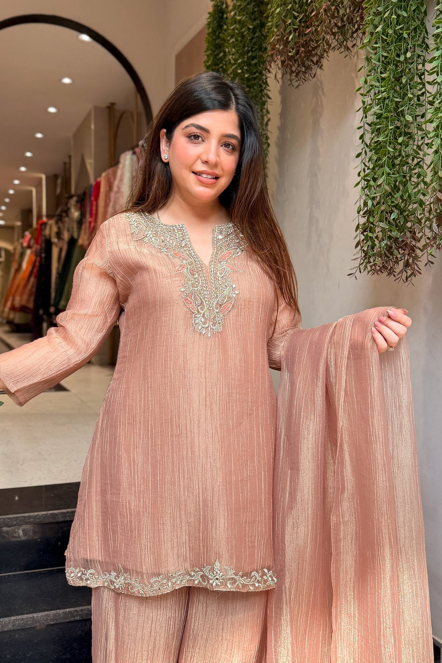 Nihari Golden Embroidered Suit
