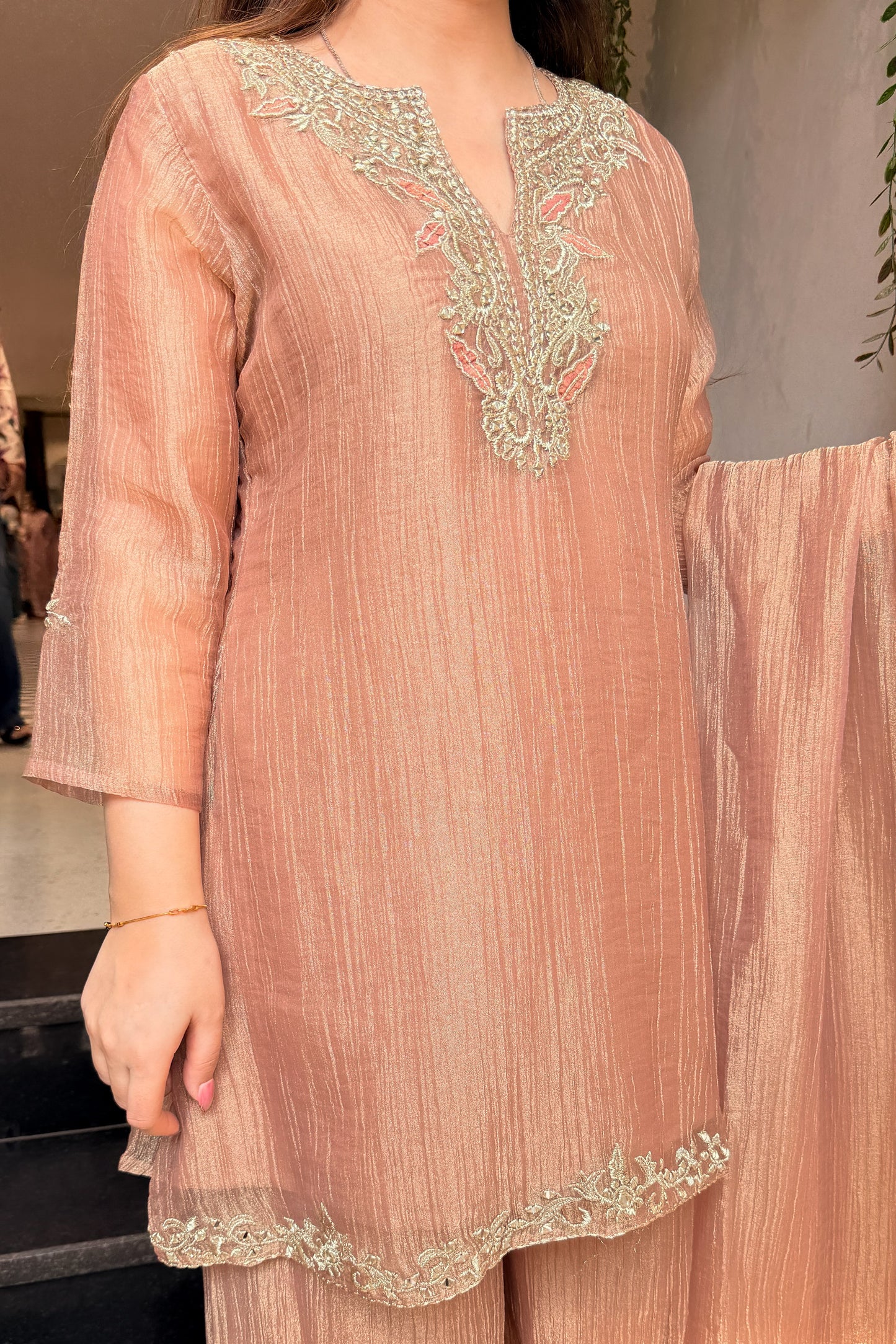 Nihari Golden Embroidered Suit
