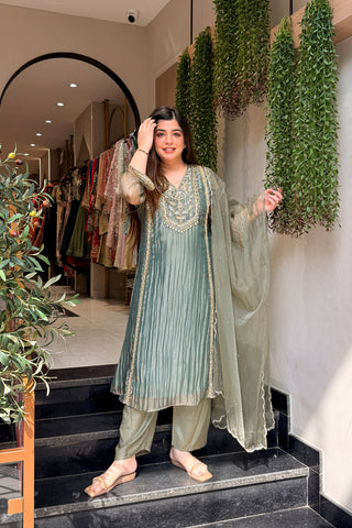 Navira Tissue Embroidered Suit Set