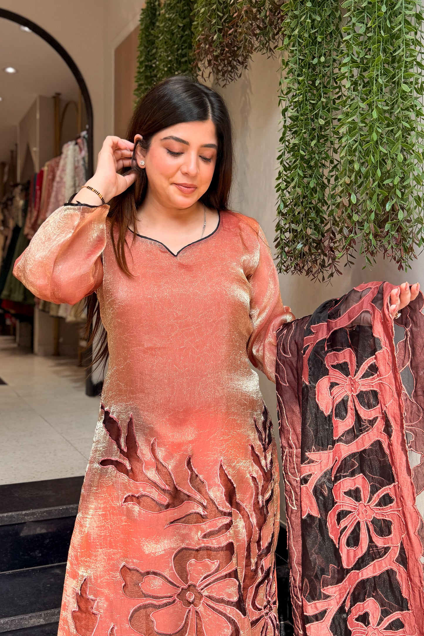 Hania Cutwork Tissue Suit Set